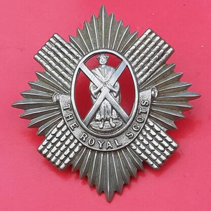 The Royal Scots Territorials - White Metal Cap Badge