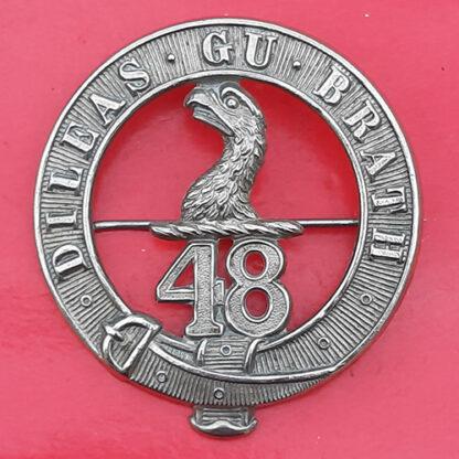 (Canada) The 48th Highlanders - White Metal Cap Badge