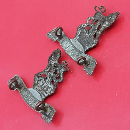 15th/19th Hussars - King's Crown Bi-Metal Collar Badges - Image 2