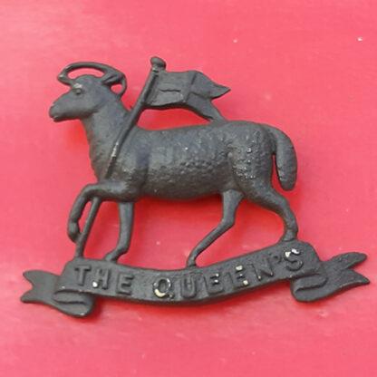 The Queen's (West Surrey) Regiment - Officer's Bronze Service Dress Cap Badge