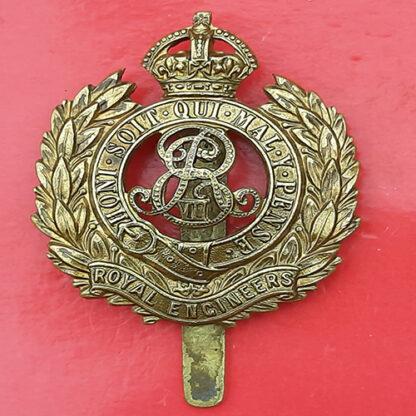 The Royal Engineers - Edward VII Gilding Metal Cap Badge