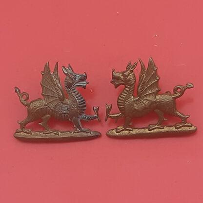 The Welsh Regiment - Officer's Collar Badges