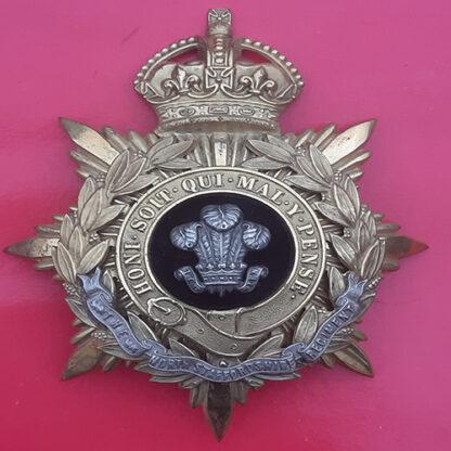 The North Staffordshire Regiment - King's Crown Officer's Silver & Gilt Helmet Plate