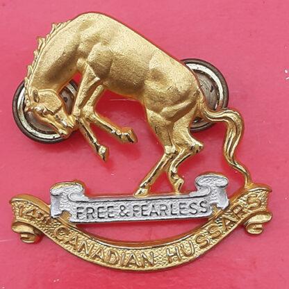(Canada) 14th Canadian Hussars - Officer's Silver & Gilt Cap Badge