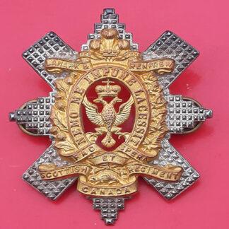 (Canada) Lanark & Renfrew Scottish Regiment Of Canada - Officer's Silver & Gilt Cap Badge