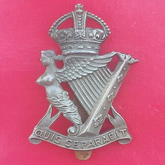 Royal Ulster Rifles - King's Crown White Metal Cap Badge