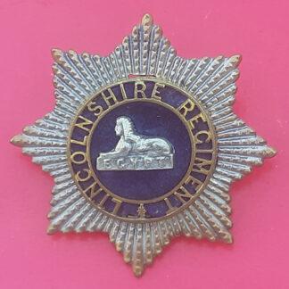 Lincolnshire Regiment - Officer's Silver, Gilt & Enamel Cap Badge