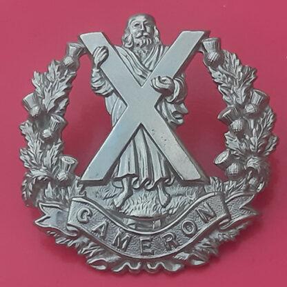 The Cameron Highlanders - White Metal Cap Badge