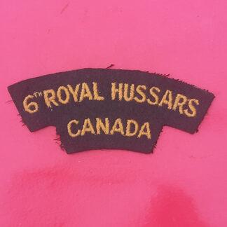 (Canada) 6th Royal Hussars - Cloth Shoulder Title