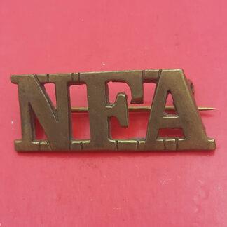 (South Africa) Natal Field Artillery - Gilding Metal Brooched Shoulder Title