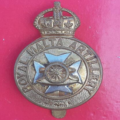 The Royal Malta Artillery - King's Crown Bi-Metal Cap Badge