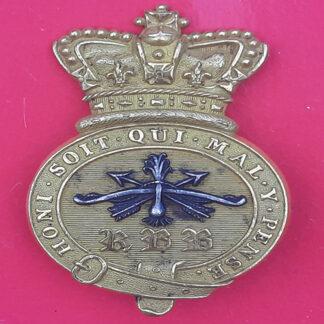 The Royal British Bowmen (Welsh) - Queen Victoria's Crown Silver & Gilt Cap Badge