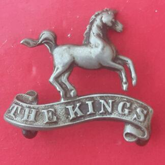 1st Volunteer Battalion The King's Regiment - White Metal Collar Badge