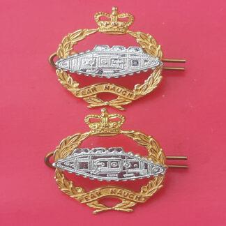 The Royal Tank Regiment - Officer's Silver & Gilt Collar Badges