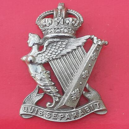 The Royal Ulster Rifles - King's Crown White Metal Cap Badge