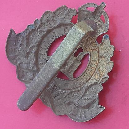 The Suffolk Regiment - King's Crown WW2 Gilding Metal Economy Issue Cap Badge - Image 2