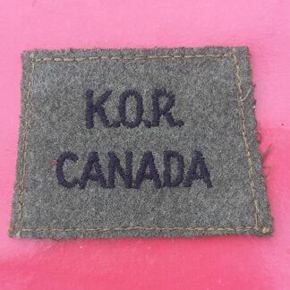 (Canada) King's Own Rifles Of Canada - Cloth Slip-On Shoulder Title