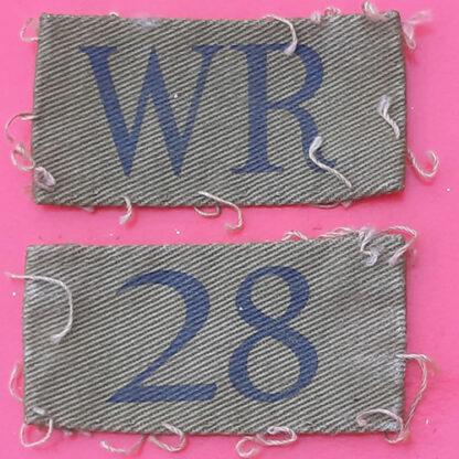 23rd West Riding (Halifax) 28th Detachment Home Guard - Printed Cloth Badges