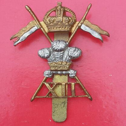 12th Lancers - King's Crown Bi-Metal Cap Badge
