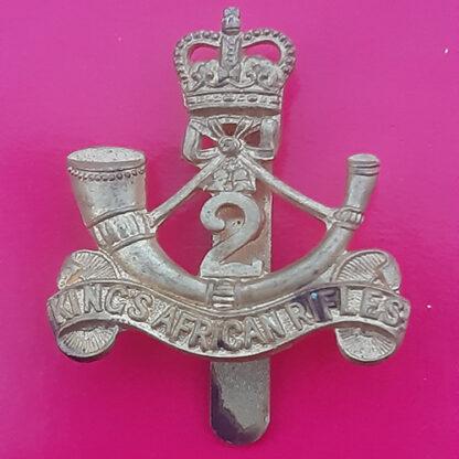 The 2nd King's African Rifles - Queen's Crown Gilding Metal Cap Badge
