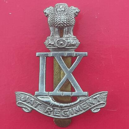 (India) The 9th JAT Regiment - White Metal Cap Badge