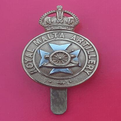 The Royal Malta Artillery - King's  Crown Bi-Metal Cap Badge