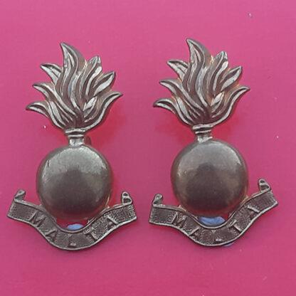The Malta Artillery - Gilding Metal Collar Badges