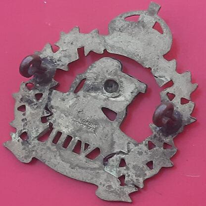 (Canadian Militia) The 18th Manitoba Mounted Rifles - King's Crown Gilt & White Metal Cap Badge - Image 2