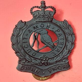 (Australia) 51st Far North Queensland Battalion - Queen's Crown Black Anodised Cap Badge