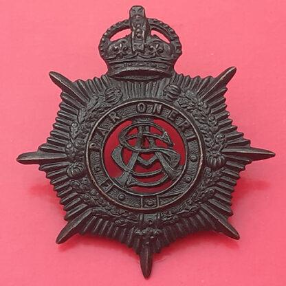 (Australia) Australian Army Service Corps - King's Crown Dark Oxidised Cap Badge