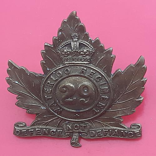 (Canadian Militia) The 29th Waterloo Regiment Gilding Metal Cap Badge