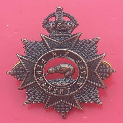 (New Zealand) Permanent Staff - King's Crown Bronzed Cap Badge