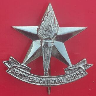 (India) Army Educational Corps - Chromed Pin Back Cap Badge