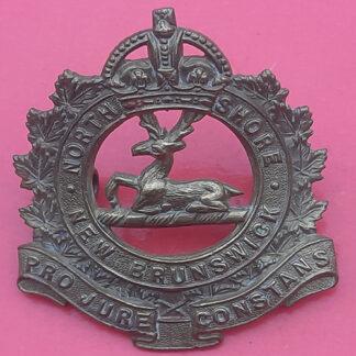 (Canada) North Shore New Brunswick Regiment - King's Crown Gilding Metal Cap Badge