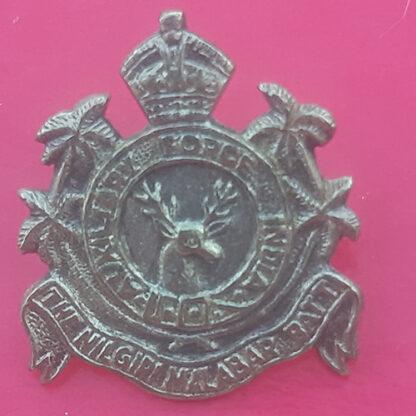 (India) The Nilgiri Malabar Battalion Auxilliary Force - Cast White Metal Cap Badge