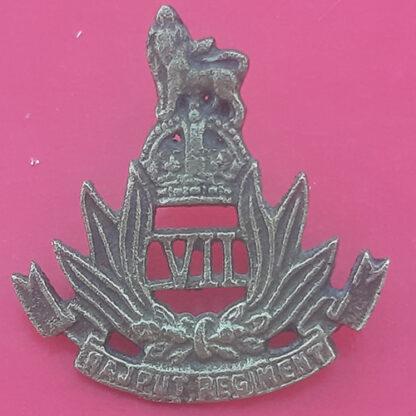 (India) The 7th Rajput Regiment - Cast White Metal Cap Badge