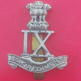 (India) 9th JAT Regiment - White Metal Cap Badge