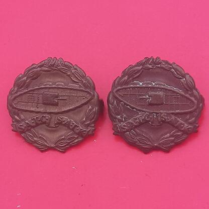 (South Africa) The South African Tank Corps - Gilding Metal Collar Badges