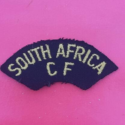 (South Africa) South African Navy - Citizen Force Yellow On Black Cloth Shoulder title