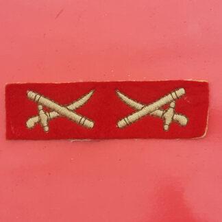 Officer's Crossed Sword & Baton - Woven Cloth Collar Badges