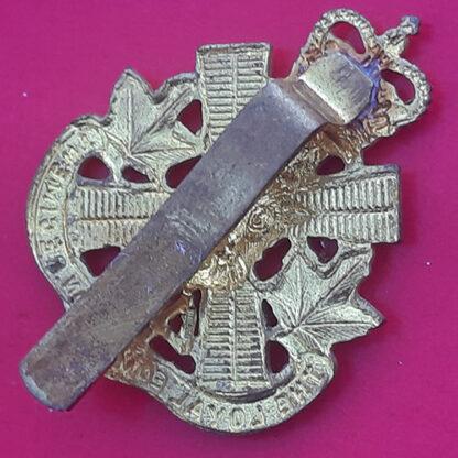 (Canada) The Loyal Edmonton Regiment - Queen's Crown Gilding Metal Cap Badge - Image 2