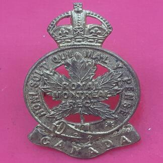 (Canada) The Royal Montreal Regiment - King's Crown Gilding Metal Cap Badge