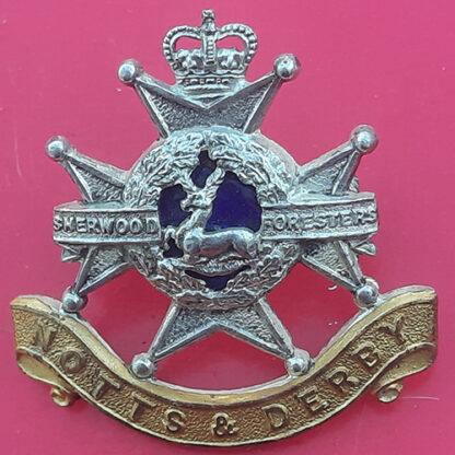 The Sherwood Foresters (Notts & Derby) - Officer's Silver & Gilt Cap Badge
