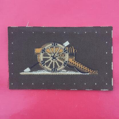The Royal Artillery - WW2 Printed Cloth Gun Badge Pointing Left