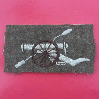The Royal Artillery -  Woven Cloth Gun Badge Pointing Left
