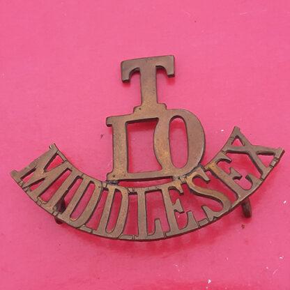The 10th Middlesex Territorials - Gilding Metal Shoulder Title