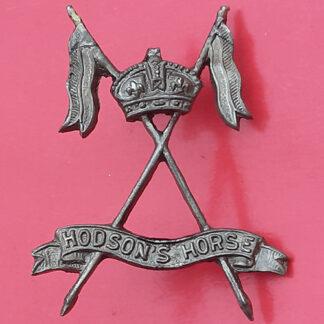 (India) The 4th Duke Of Cambridge's Own Hodson's Horse - King's Crown White Metal Cast Cap Badge