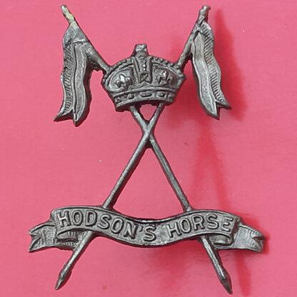 (India) The 4th Duke Of Cambridge's Own Hodson's Horse - King's Crown White Metal Cast Cap Badge