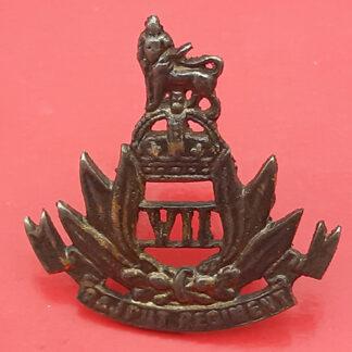 (India) The 7th Rajput Regiment - King's Crown White Metal Cast Cap Badge