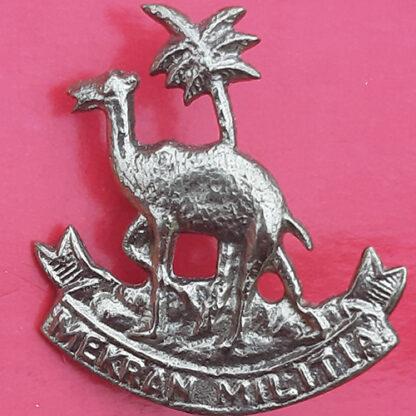 (India) The Mekran Militia Frontier Force - White Metal Cast Cap Badge